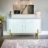Kraft Bazaar Oval Sideboard (L) in Decu White 160x45x80Cm